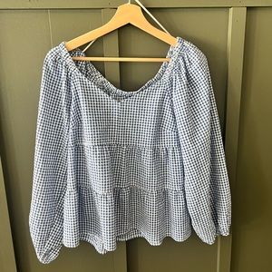 Old Navy Gingham Peasant Top